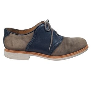 Cole Haan Mens Grand‎ OS Two Tone Blue Gray Leather Saddle Oxford Shoes 9 M